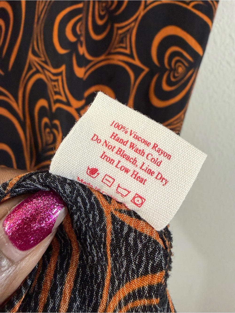 Lisa Says Gah Wild Hearts Midi Slip Dress Size XS Black Orange Casual Evening - Picture 12 of 12